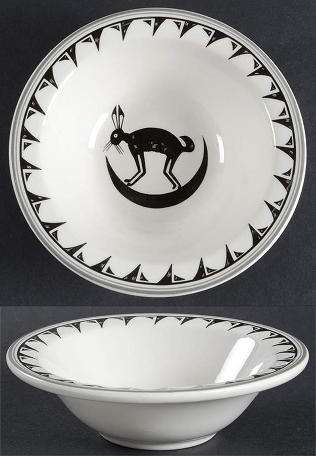 Ancient Mimbreno Black (Replica) Rim Cereal Bowl by Pipestone-1