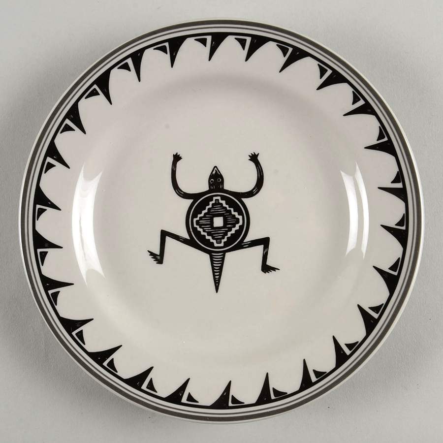 Ancient Mimbreno Black (Replica) Bread & Butter Plate by Pipestone-1