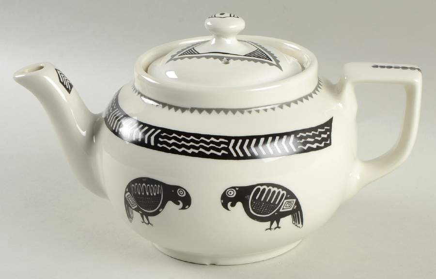 Ancient Mimbreno Black (Replica) Teapot & Lid by Pipestone-1