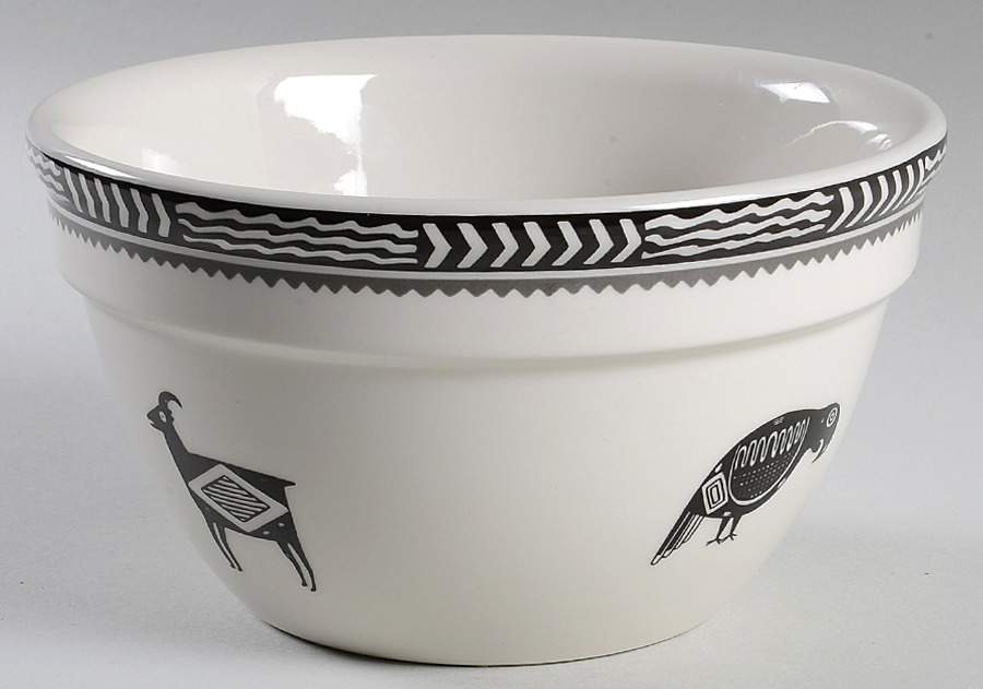 Ancient Mimbreno Black (Replica) 7" Thick Rim Bowl by Pipestone-1