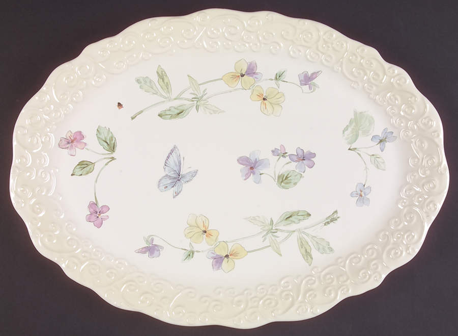 Vienna Floral 16" Oval Serving Platter by Pfaltzgraff-1