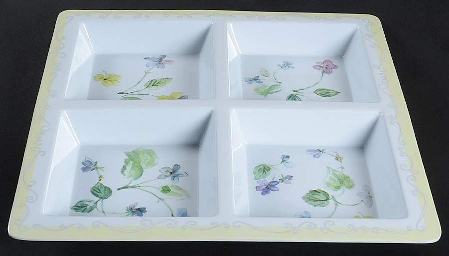 Vienna Floral 4 Section Square Melamine Tray by Pfaltzgraff-1