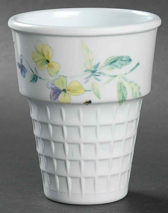 Vienna Floral Ice Cream Cone Shaped Dish-Melamine by Pfaltzgraff-1