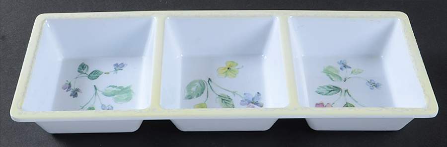 Vienna Floral Melamine 3 Section Rectangular Tray by Pfaltzgraff-1