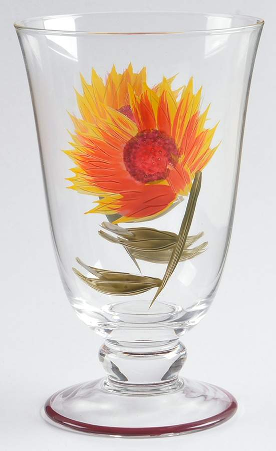 Evening Sun 18 Oz Handpainted Glass Footed Iced Tea by Pfaltzgraff-1
