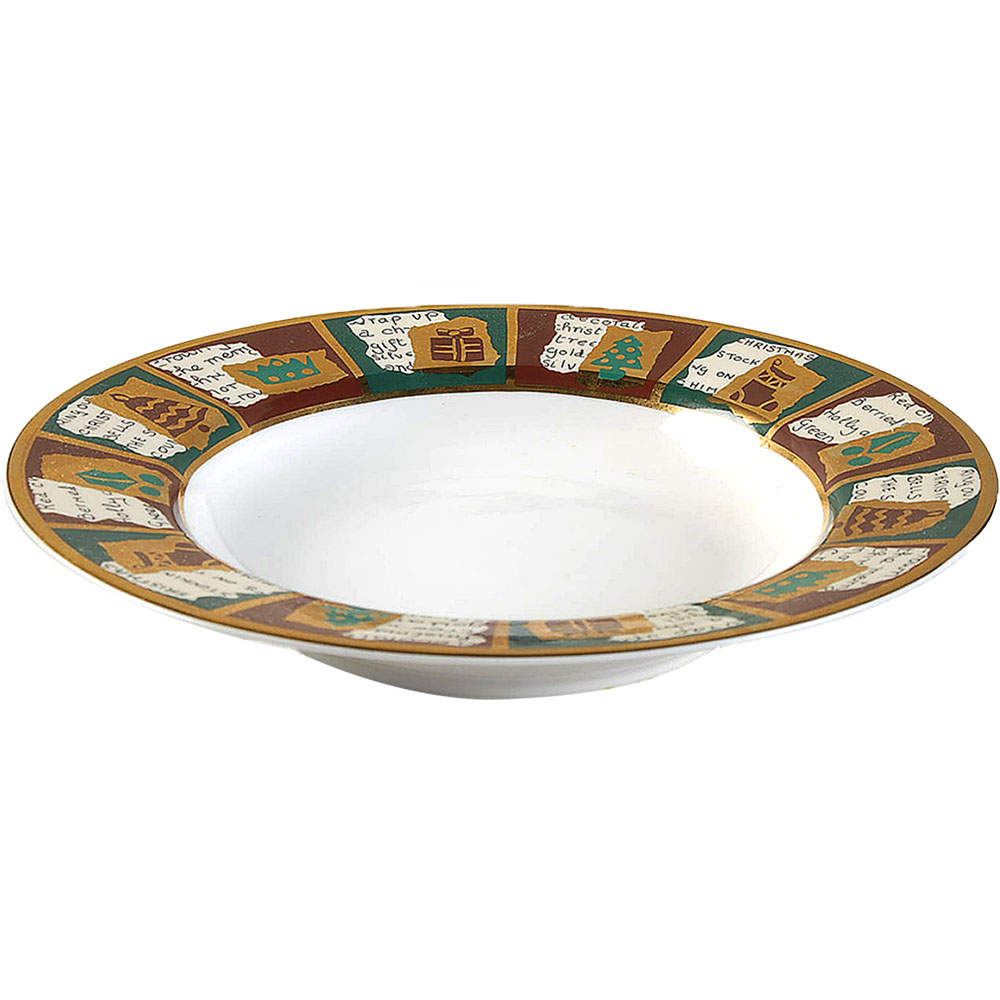 Yuletide Greetings Large Rim Soup Bowl by Pier 1-1