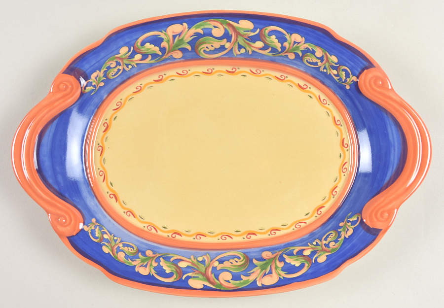 Villa Della Luna 12" Oval Handled Platter by Pfaltzgraff-1