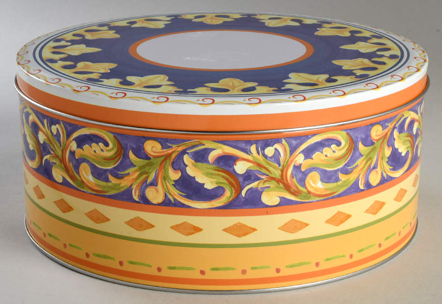 Villa Della Luna Round Storage Tin with Lid Large by Pfaltzgraff-1