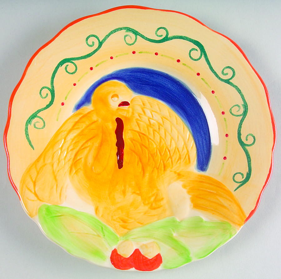 Villa Della Luna Turkey Embossed Buffet Plate by Pfaltzgraff-1