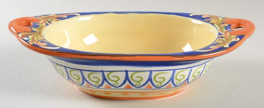 Villa Della Luna 9" Nesting Handled Oval  Serving Bowl by Pfaltzgraff-1