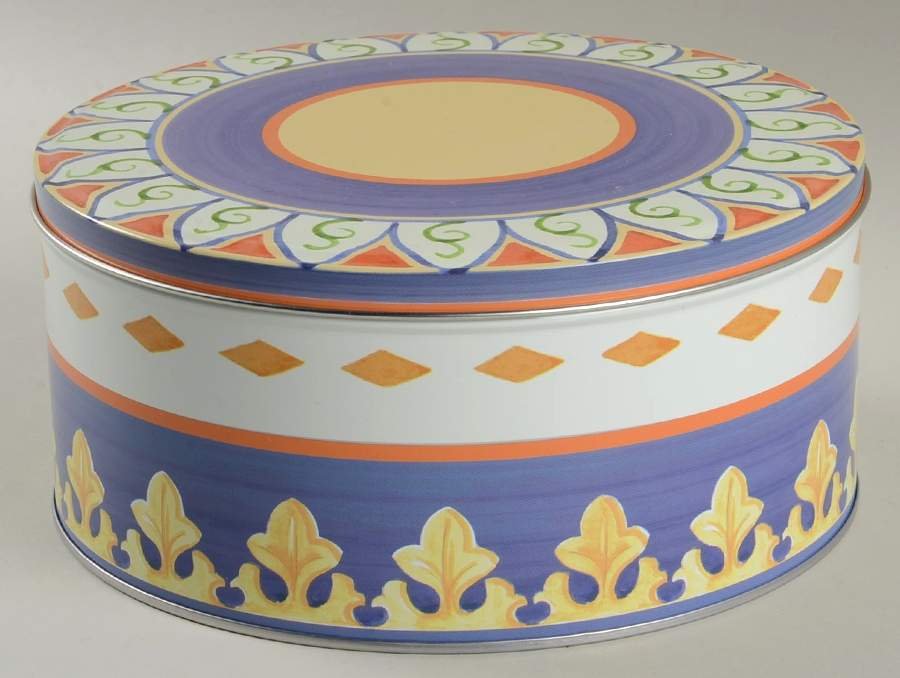 Villa Della Luna Small Round Storage Tin & Lid by Pfaltzgraff-1