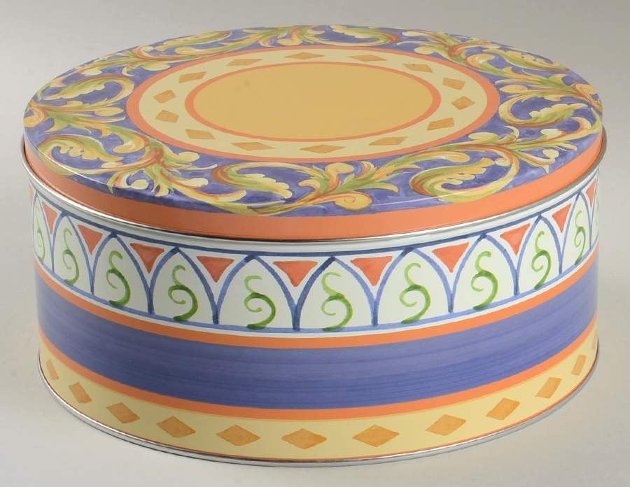 Villa Della Luna Round Storage Tin with Lid Medium by Pfaltzgraff-1