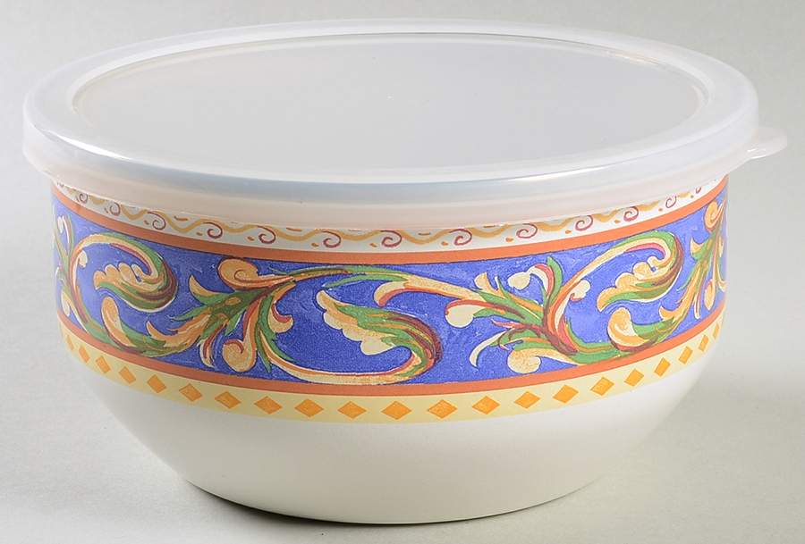 Villa Della Luna Bowl-Metal 5 7/8"  with Plastic Lid by Pfaltzgraff-1