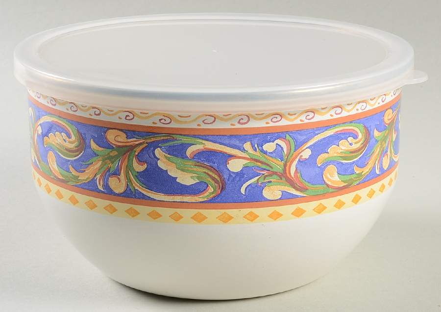 Villa Della Luna 7" Metal Bowl & Plastic Lid by Pfaltzgraff-1