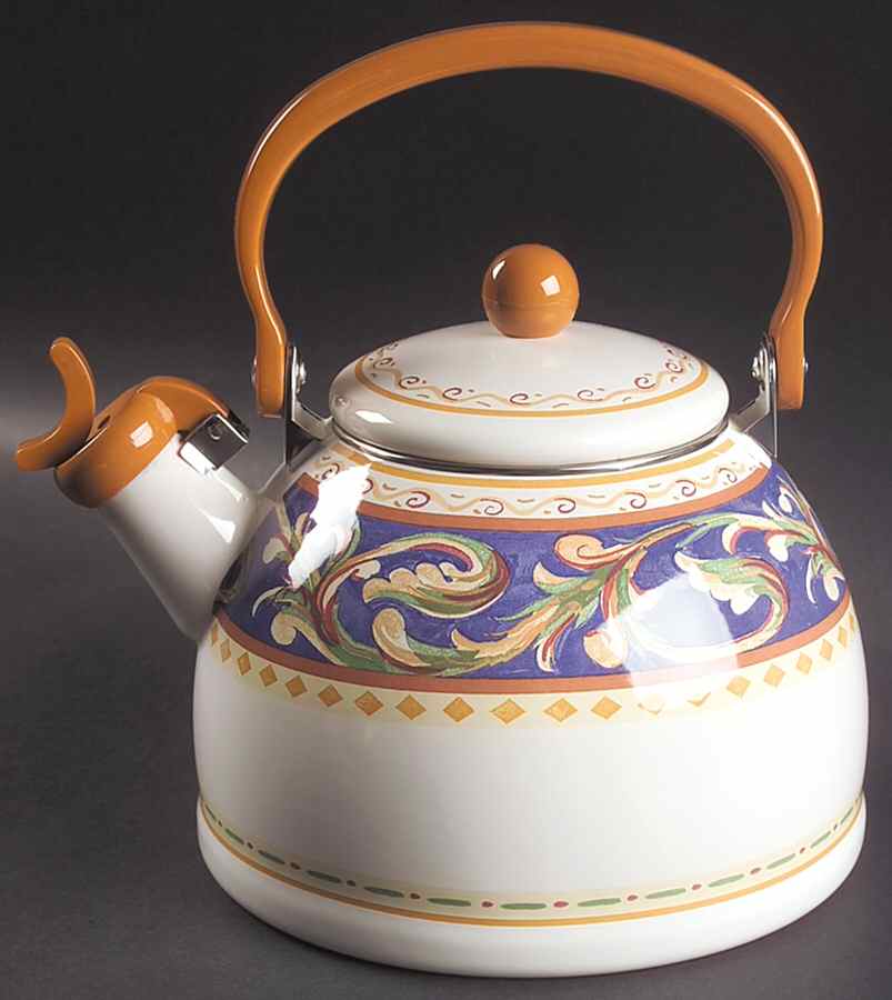 Villa Della Luna Metal Whistler Kettle & Lid by Pfaltzgraff-1