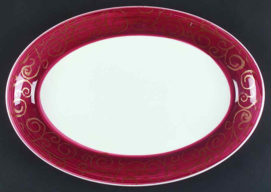 Golr Swirl (Earthenware) 16" Oval Serving Platter by Pier 1-1