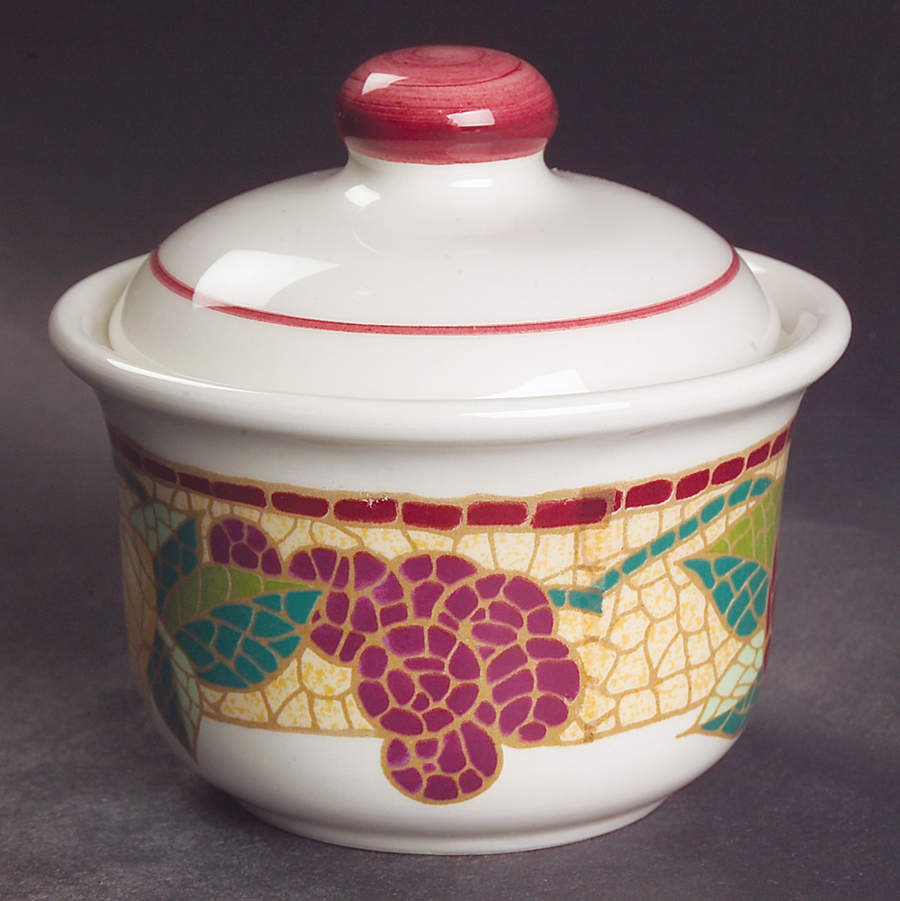 Mosaic Fruit Sugar Bowl & Lid by Pier 1-1