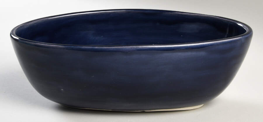 Sausalito Sapphire Blue 10" Oval Vegetable Bowl by Pottery Barn China-1