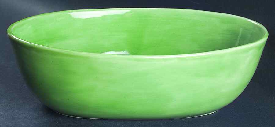 Sausalito Celery (Light Green) 12" Oval Vegetable Bowl by Pottery Barn China-1