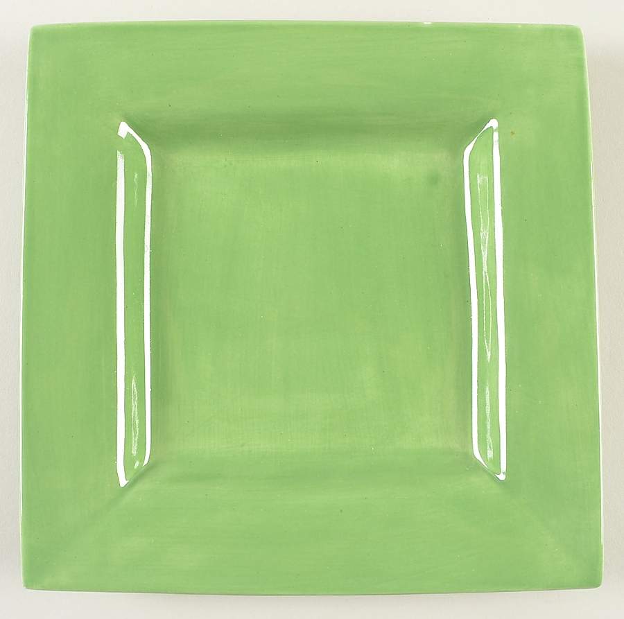 Sausalito Celery (Light Green) Square Salad Plate by Pottery Barn China-1