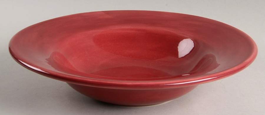 Sausalito Merlot (Red) Large Rim Soup Bowl by Pottery Barn China-1