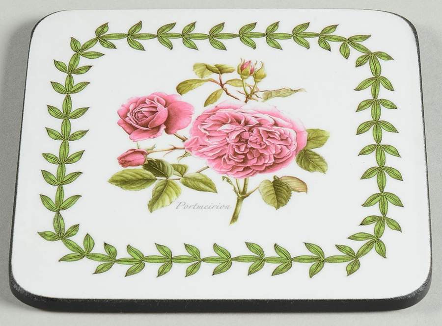 Botanic Roses Square Corkback Coaster by Portmeirion-1