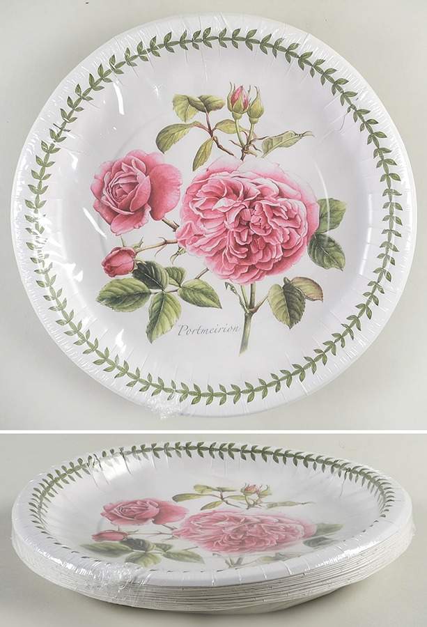 Botanic Roses (Pack of 16) Paper Dinner Plates by Portmeirion-1