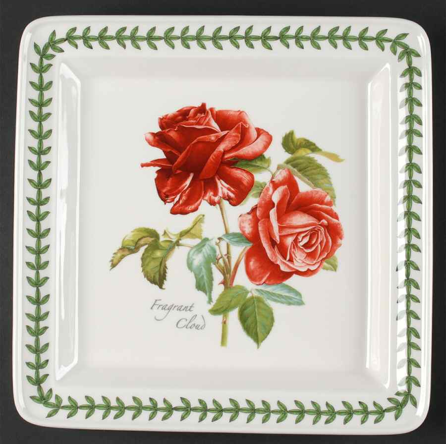 Botanic Roses Square Dinner Plate by Portmeirion-1