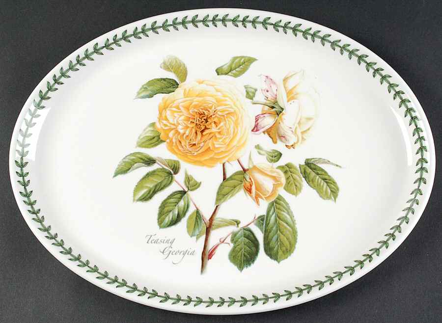 Botanic Roses 14" Oval Steak Platter by Portmeirion-1