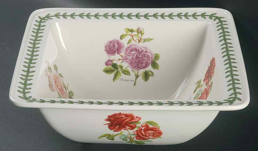 Botanic Roses 10" Square Salad Serving Bowl by Portmeirion-1