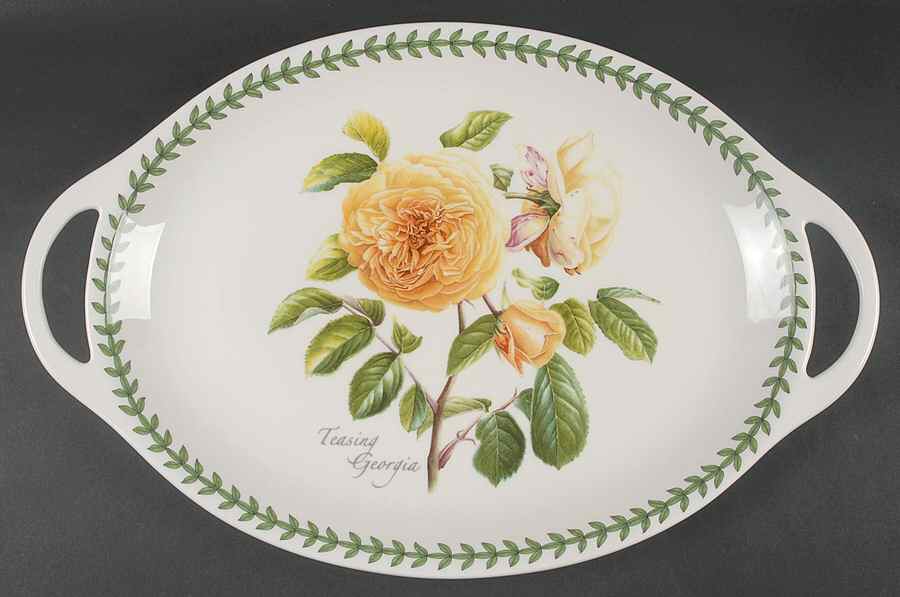 Botanic Roses 18" Oval Handled Platter by Portmeirion-1