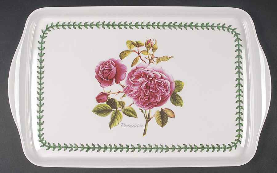 Botanic Roses 15" Handled Lap Rectangular Melamine Tray by Portmeirion-1