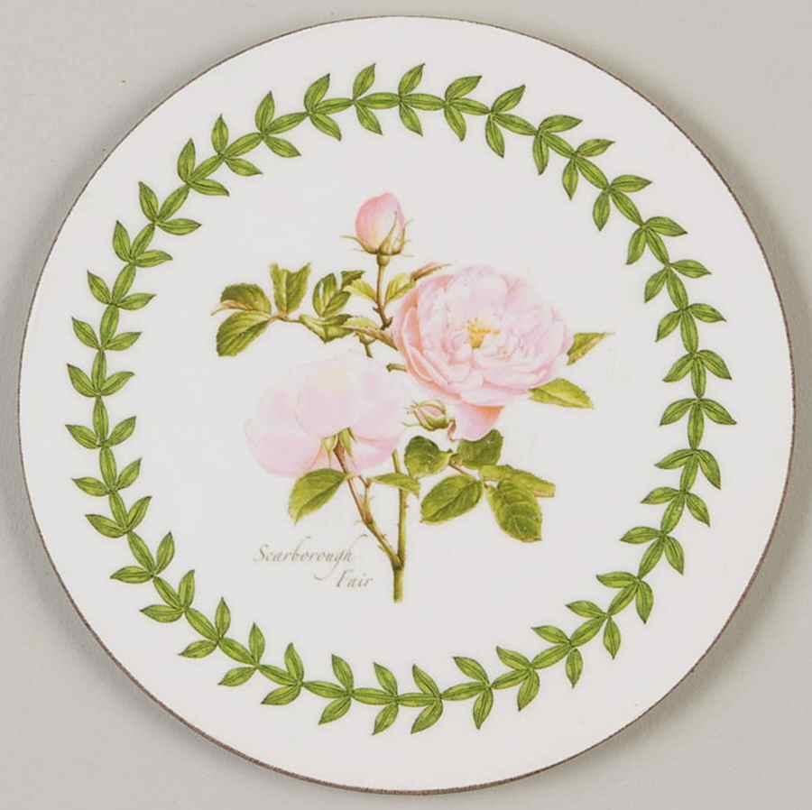 Botanic Roses Cork Back Round Coaster by Portmeirion-1
