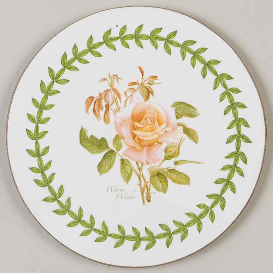Botanic Roses Cork Back Round Coaster by Portmeirion-1