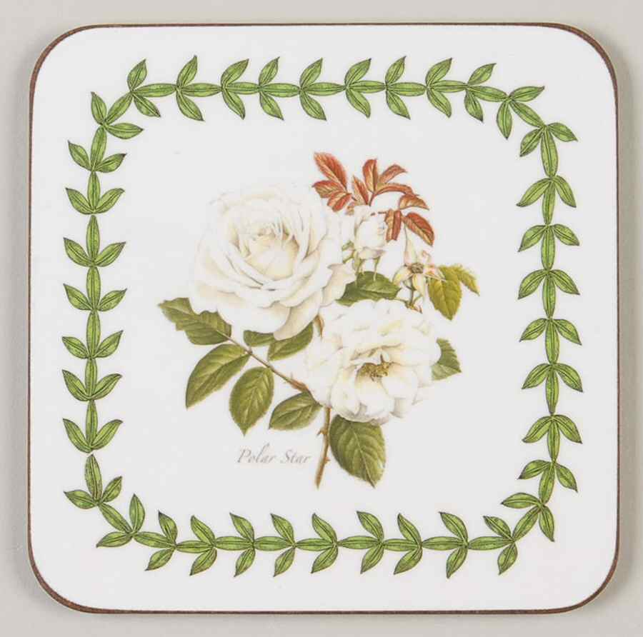 Botanic Roses Square Corkback Coaster by Portmeirion-1