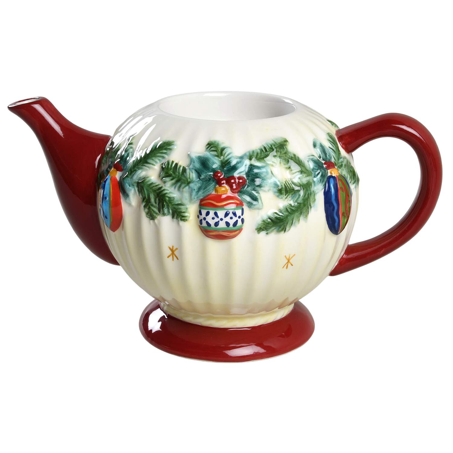 Holiday Garland Teapot No Lid by Pfaltzgraff-1