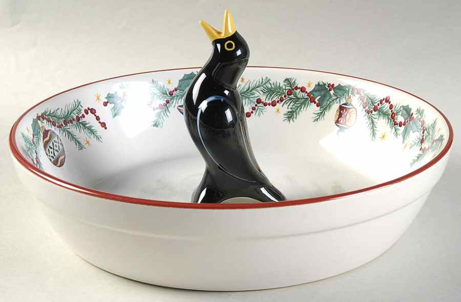 Holiday Garland 10" Pie Baking Plate with Pie Bird by Pfaltzgraff-1
