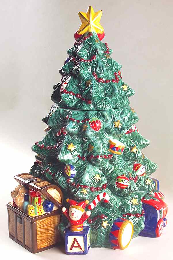 Holiday Garland Figural Cookie Jar with Top and Side Lids by Pfaltzgraff-1