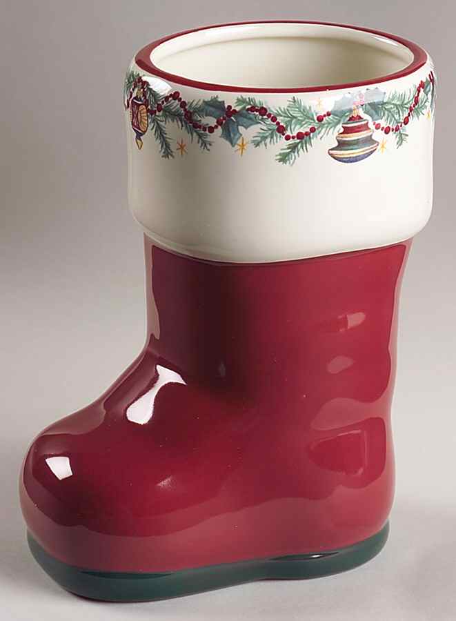 Holiday Garland Santa Boot Holder by Pfaltzgraff-1