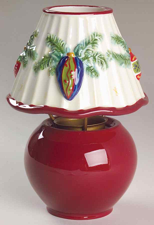 Holiday Garland Tea Light Lamp with Shade by Pfaltzgraff-1