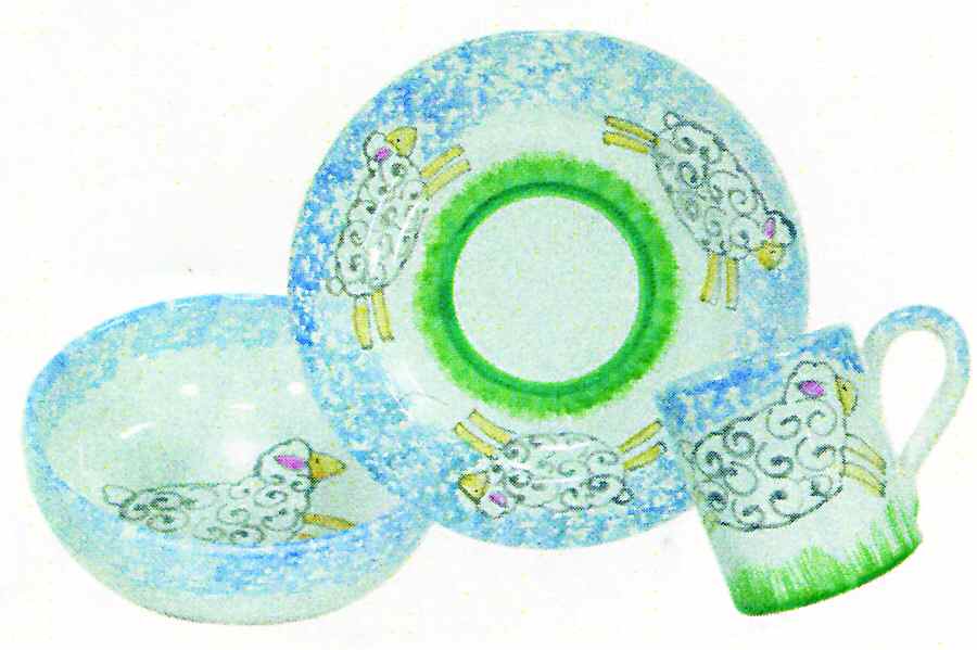 Counting Sheep Blue Child's Mug by Presenttense-1