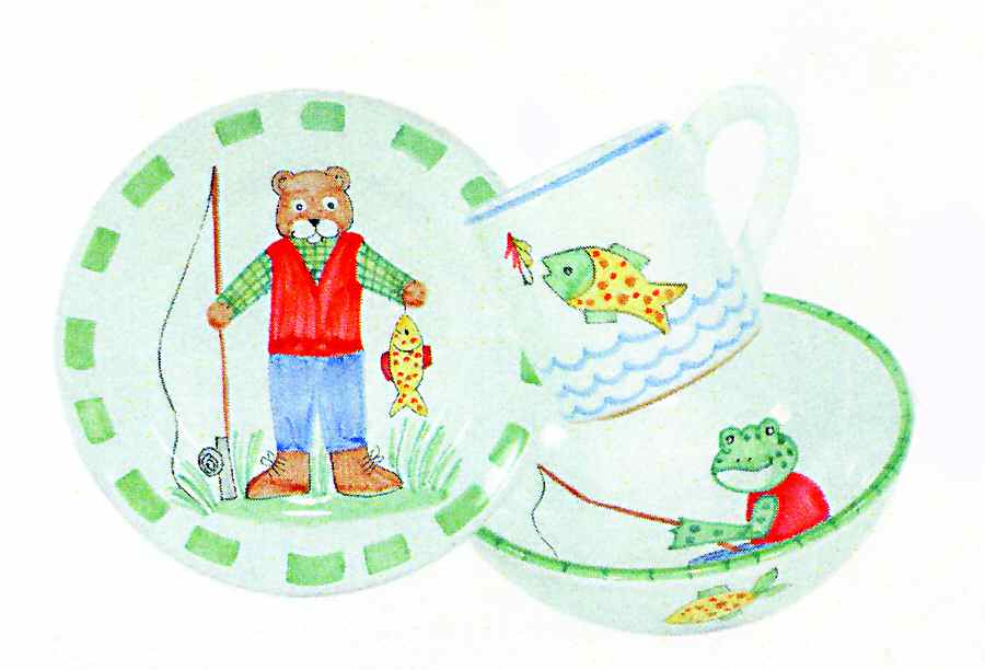 Gone Fishin' Child's Plate by Presenttense-1