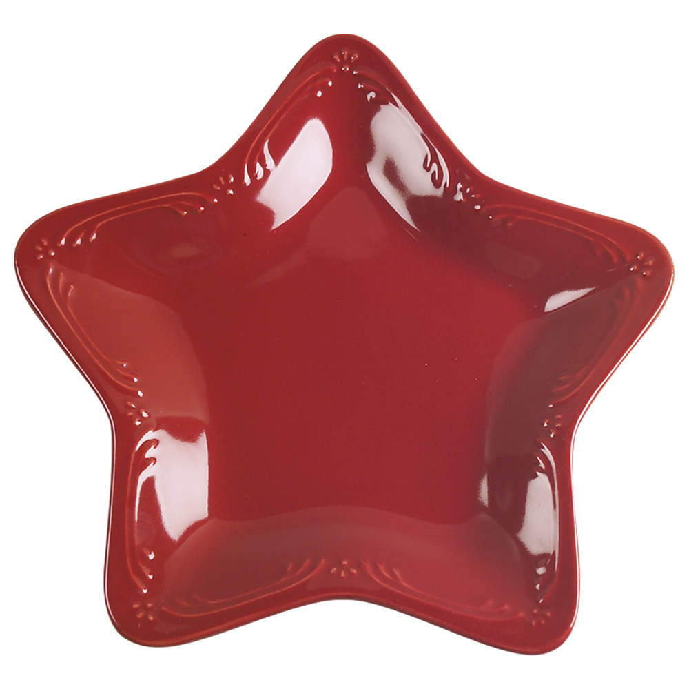Winterberry Ruby (Red) Star Shaped Dish by Pfaltzgraff-1