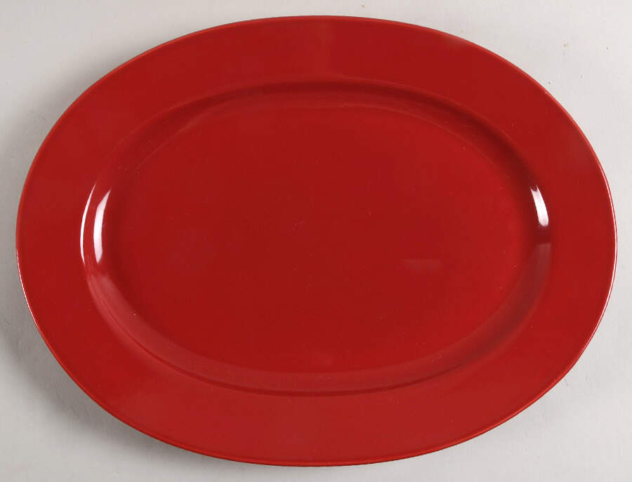 Red Hot 14" Oval Serving Platter by Pfaltzgraff-1