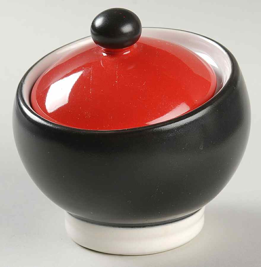 Empire Red Sugar Bowl & Lid by Pfaltzgraff-1