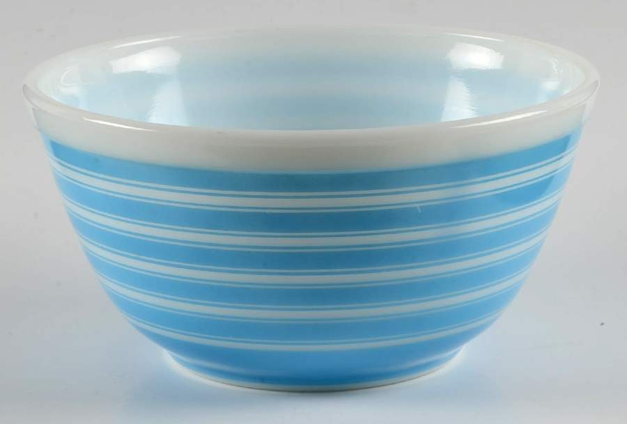 Rainbow Stripes Blue 7" Mixing Bowl by Pyrex-1