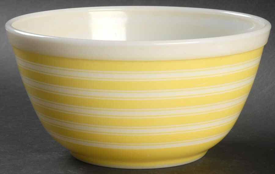 Rainbow Stripes Yellow 7" Mixing Bowl by Pyrex-1