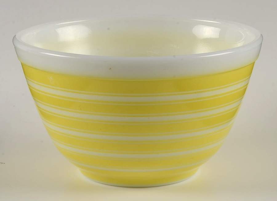 Rainbow Stripes Yellow 5" Mixing Bowl by Pyrex-1