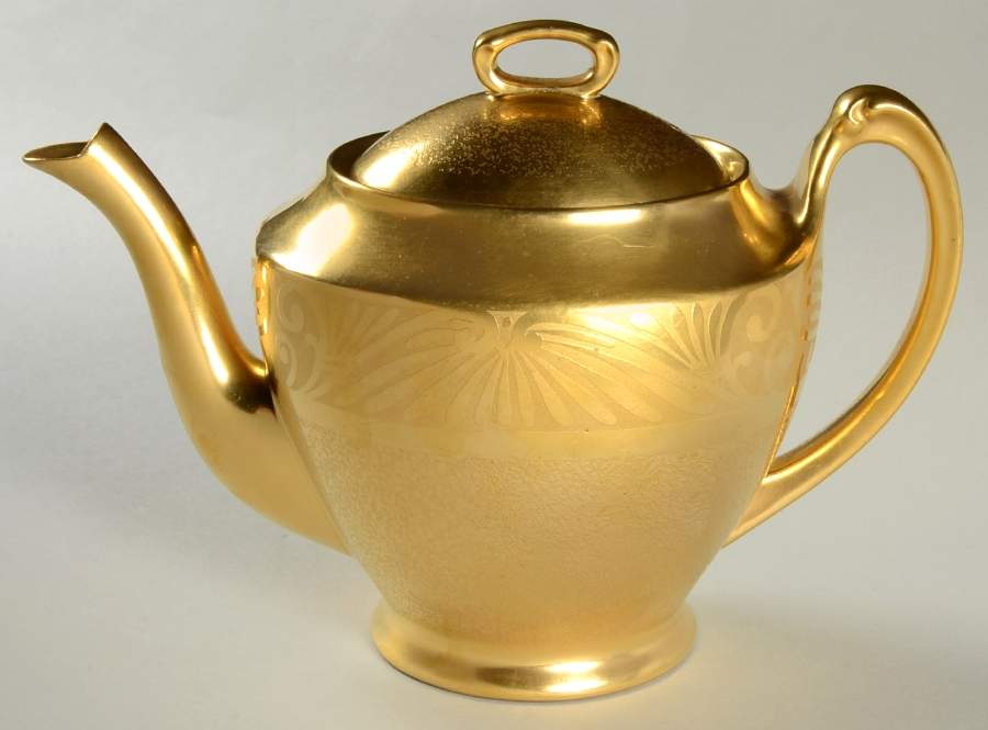 Encrusted Honeysuckle Teapot & Lid by Pickard-1
