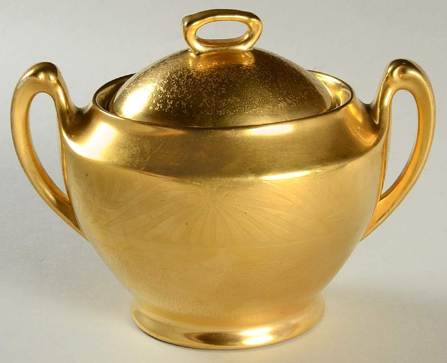 Encrusted Honeysuckle Sugar Bowl & Lid by Pickard-1
